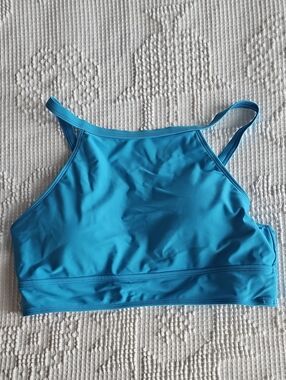Blue High Neck Women’s Swim Top